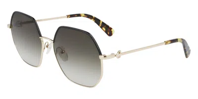Longchamp Lo140sl 727 Occhiali Da Sole Oro Per Donna In Transparent