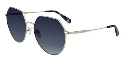 Longchamp Lo154s 713 Occhiali Da Sole Oro Per Uomo In Blue