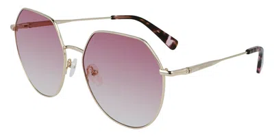 Longchamp Lo154s 724 Occhiali Da Sole Oro Per Uomo In Pink