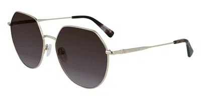 Longchamp Lo154s 727 Occhiali Da Sole Oro Per Uomo In Blue