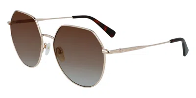 Longchamp Lo154s 773 Occhiali Da Sole Oro Per Uomo In Brown