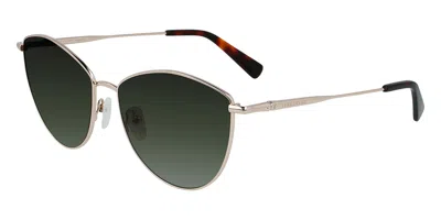 Longchamp Lo155s 719 Occhiali Da Sole Oro Per Uomo In Gray
