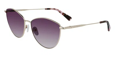 Longchamp Lo155s 723 Occhiali Da Sole Oro Per Uomo In Purple