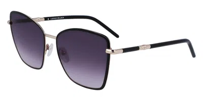 Longchamp Lo167sn 009 Women's Sunglasses Gold Size 58 In Black