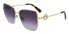 Longchamp 58mm Gradient Rectangular Sunglasses In Blue