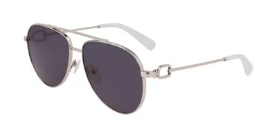 Longchamp Lo178s 044 Women's Sunglasses Silver Size 58