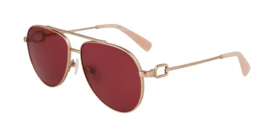 Longchamp Lo178s 772 Women's Sunglasses Gold Size 58