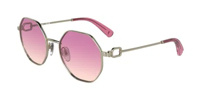 Longchamp Lo179s N 718 Women's Sunglasses Gold Size 52