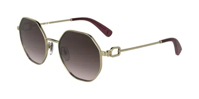 Longchamp Lo179s N 724 Women's Sunglasses Gold Size 52