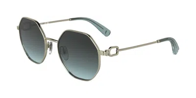 Longchamp Lo179s N 729 Women's Sunglasses Gold Size 52