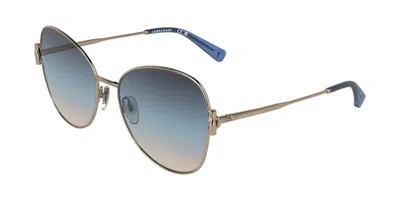 Longchamp Lo196s 771 Women's Sunglasses Gold Size 58 In Rose Gold