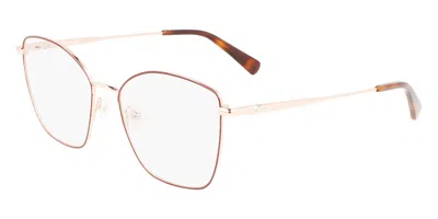 Longchamp Lo2151 Men's Glasses, Gold, Size 53 In Burgundy