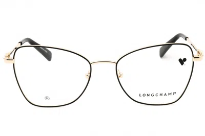 Longchamp Lo2157 Eyeglasses In Gold/black/clear Demo Lens