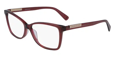 Longchamp Lo2646 611 Occhiali Da Vista Rossi Per Donna (solo Montatura) In Burgundy