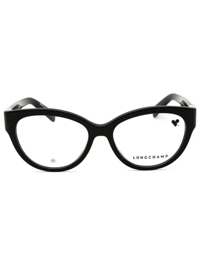 Longchamp Lo2728 Eyeglasses In Black/clear Demo Lens