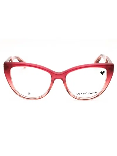 Longchamp Lo2771 Eyeglasses In Gradient Pink/clear Demo Lens