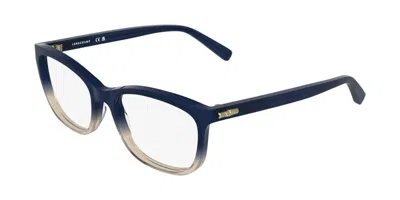 Longchamp Lo2807 434 Women's Glasses Blue Size 51 - Free Lenses - Blue Light Block Available In Transparent Faded Blue Light Brown
