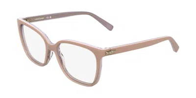 Longchamp Lo2808 275 Women's Glasses Brown Size 53 - Free Lenses - Blue Light Block Available In Faded Nude Brown On Clear