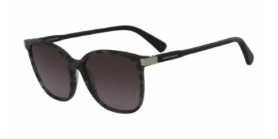 Longchamp Lo612s N 002 Women's Sunglasses Tortoiseshell Size 54 In Black