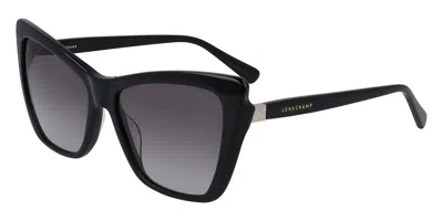 Longchamp Lo669s 001 Occhiali Da Sole Neri Per Donna In Black