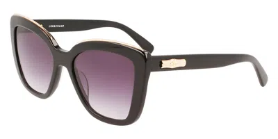 Longchamp Lo692s 001 Occhiali Da Sole Neri Per Uomo In Burgundy