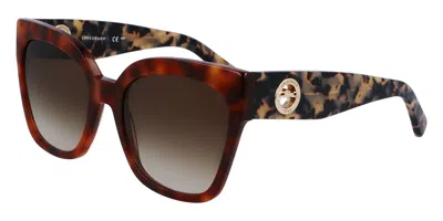 Longchamp Lo717s 217 Women's Sunglasses Tortoiseshell Size 55 In Brown
