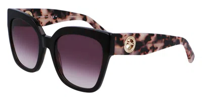 Longchamp Lo717s 242 Women's Sunglasses Tortoiseshell Size 55 In Black