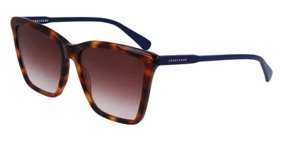 Longchamp Lo719s 230 Women's Sunglasses Tortoiseshell Size 56 In Burgundy