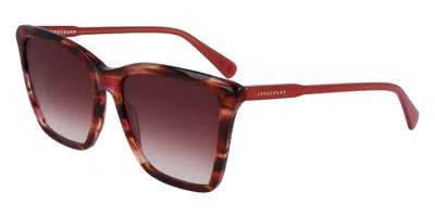 Longchamp Lo719s 602 Women's Sunglasses Red Size 56 In Burgundy