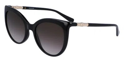 Longchamp Lo720s 001 Women's Sunglasses Black Size 54 In Yellow