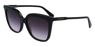 Pre-owned Longchamp Lo728s Sunglasses Women Black Cat Eye 53mm & Authentic