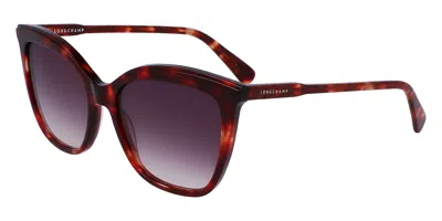 Longchamp Lo729s 640 Women's Sunglasses Tortoiseshell Size 55 In Red