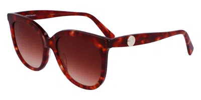 Longchamp Lo731s 640 Women's Sunglasses Tortoiseshell Size 54 In Red
