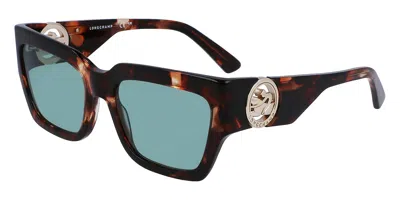 Longchamp Lo735s 230 Women's Sunglasses Tortoiseshell Size 55 In Blue