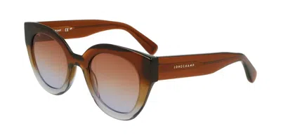 Longchamp Lo750s 208 Women's Sunglasses Blue Size 49 In Brown