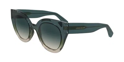 Longchamp Lo750s 434 Women's Sunglasses Blue Size 49 In Green