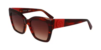 Longchamp Lo762s 607 Women's Sunglasses Red Size 52 In Brown