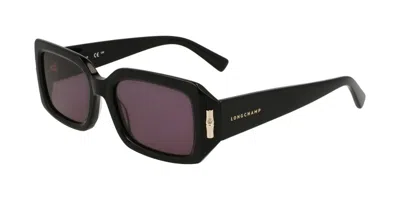 Longchamp Lo765s N 001 Occhiali Da Sole Neri Per Donna In Black