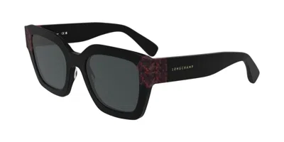 Longchamp Lo771s 013 Occhiali Da Sole Neri Per Donna In Multi