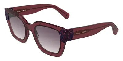 Longchamp Lo771s 615 Occhiali Da Sole Rossi Per Donna In Pink