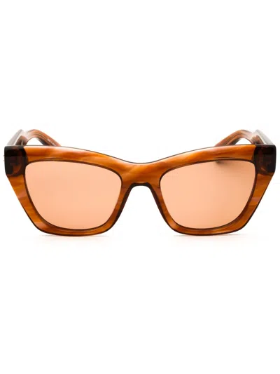 Longchamp Lo777sn Sunglasses In Striped Brown/brown