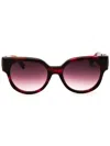 Longchamp Geometric-frame Sunglasses In Textured Brown/purple/rose/grey Gradient