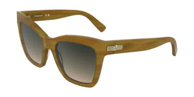 Longchamp Lo815s 212 Women's Sunglasses Brown Size 54 In Striped Light Brown