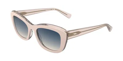 Longchamp Lo817s 682 Women's Sunglasses Pink Size 53 In Rose On Transparent Rose Pink