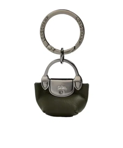 Longchamp Logo Engraved Keychain In Black