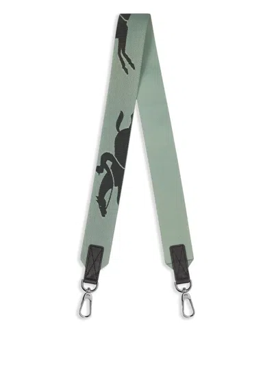 Longchamp Logo-jacquard Canvas Shoulder Strap In Green