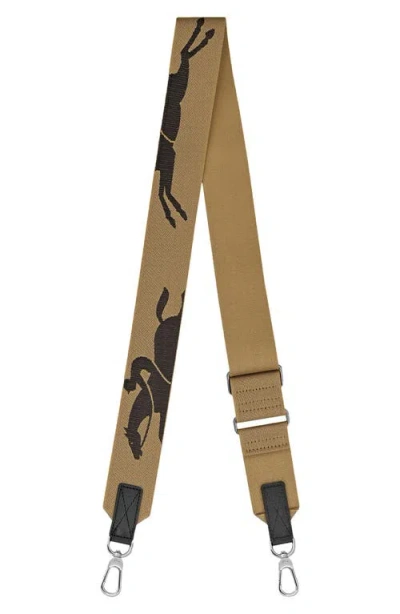 Longchamp Logo Jacquard Canvas Shoulder Strap In Multi