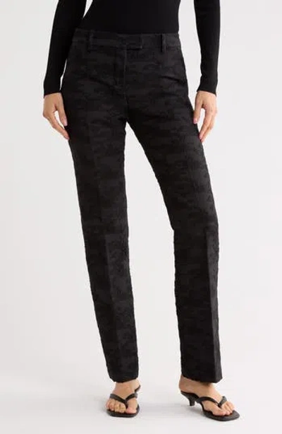 Longchamp Logo Jacquard Slim Fit Pants In Black
