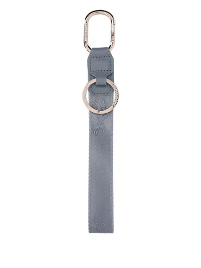 Longchamp Logo Keyring In Gray