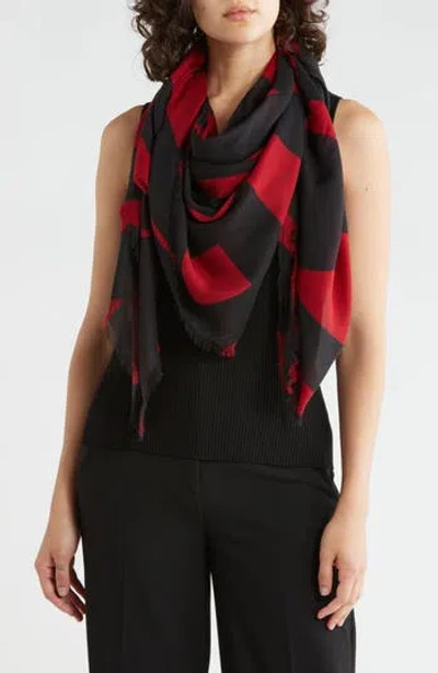 Longchamp Logo Modal & Cashmere Square Scarf In Multi